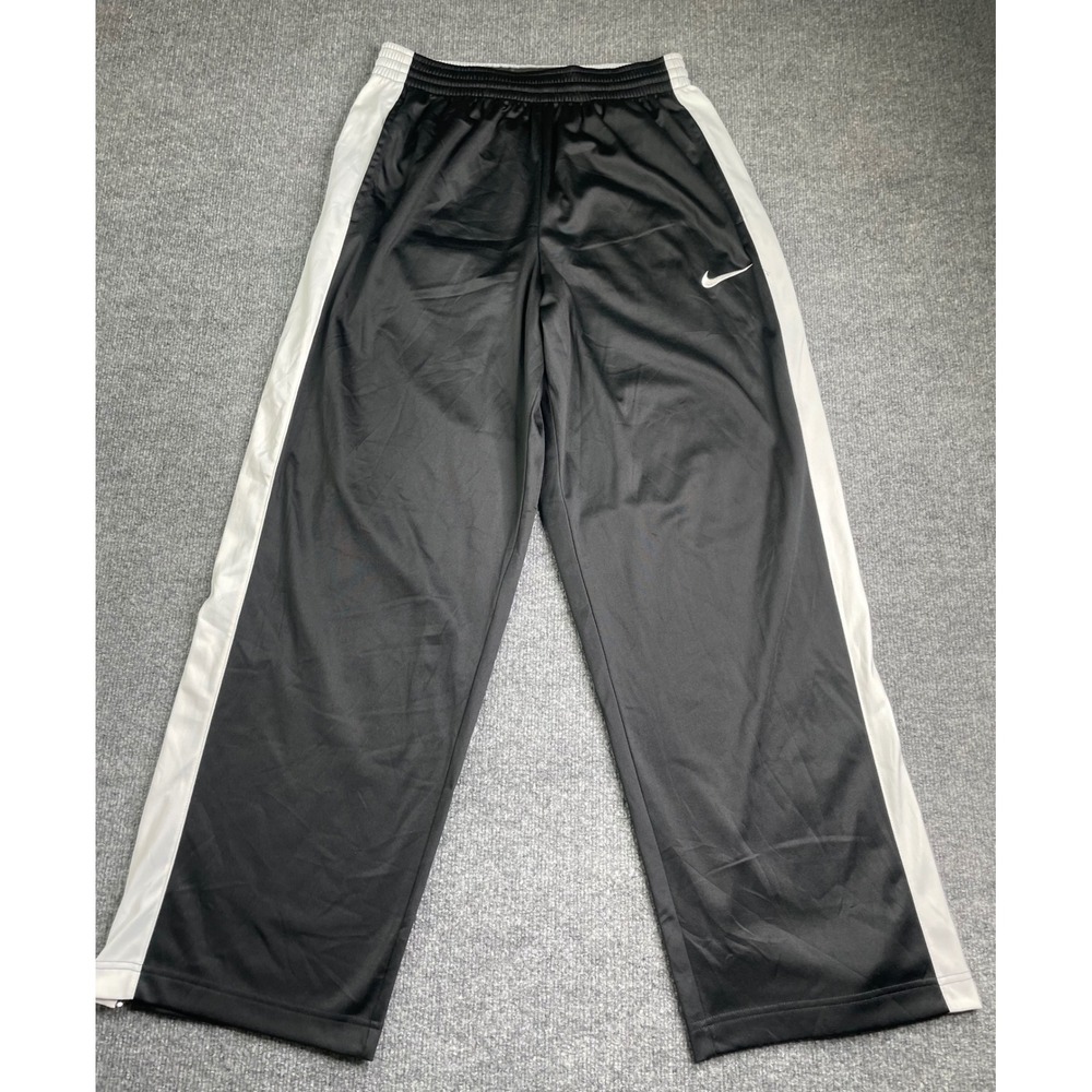 Nike Basketball Pants Mens L Black White Striped Warm Up Track 228911-011